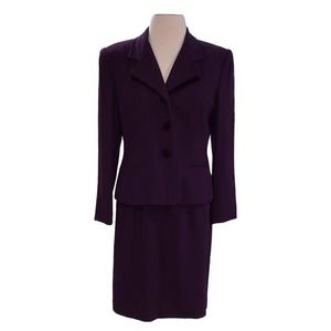 Jacqueline Ferrar Purple Womens 2 Piece Suit Petite